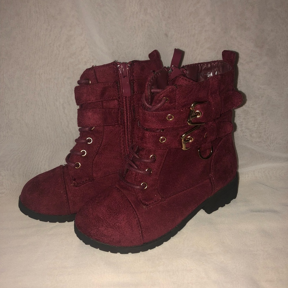 Burgundy boots sz 8 toddler